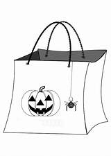 Bag Coloring Halloween Goodie Edupics sketch template