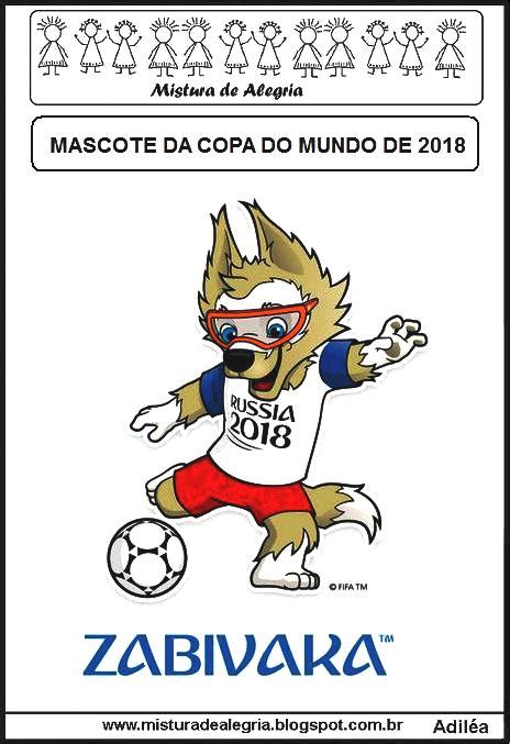mascote da copa do mundo de 2018 para imprimir e colorir mistura de alegria