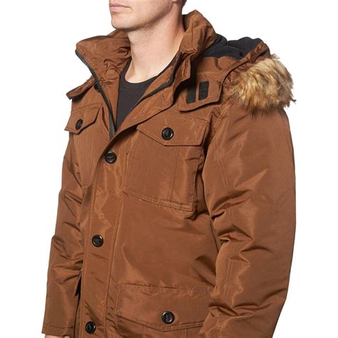 canada weather gear parka coat  men insulated winter jacket  faux
