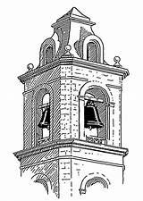 Tower Bell Belfry Coloring Large sketch template