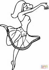 Coloring Dancing Girl Pages Ballet Drawing Original sketch template