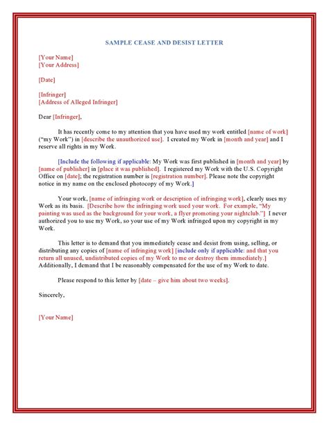 30 free cease and desist letter templates templatearchive
