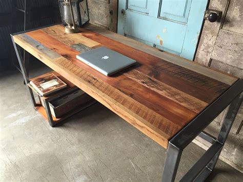 reclaimed wood computer desk youll love   visual hunt