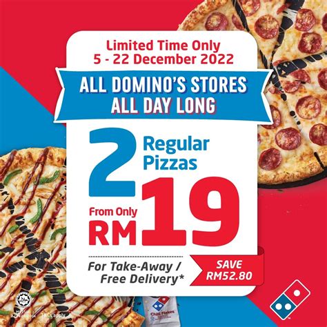 dominos pizzas cheapest deal  town  regular pizzas  rm