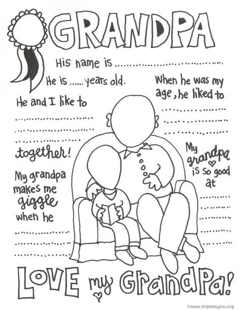 cutest grandparents day coloring pages skip   lou fathers day