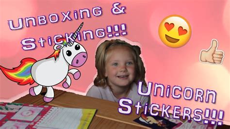 unboxing and sticking i believe in unicorns stickers youtube