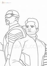 Falcon Soldado Invierno Raskrasil Superhero Imprimir sketch template