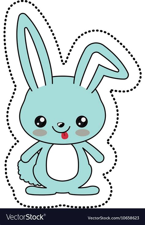 rabbit kawaii cartoon design royalty  vector image cartoon design