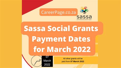 latest info sassa social grants payment   march