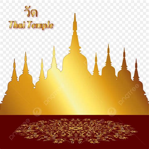 buddha thai temple vector art png thai temple gold color illustration