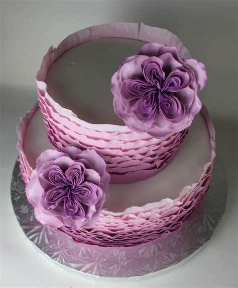 Purple Ruffle Ombre Cake Lil Miss Cakes