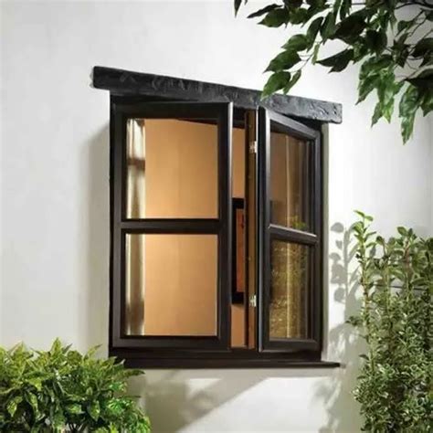 brown modern upvc hinged window sizedimension    feet glass thickness  mm rs