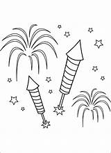 Feuerwerk Ausmalbilder Ausdrucken Malvorlagen Vorlage Fireworks Diwali Artificiales Fuegos Disimpan sketch template