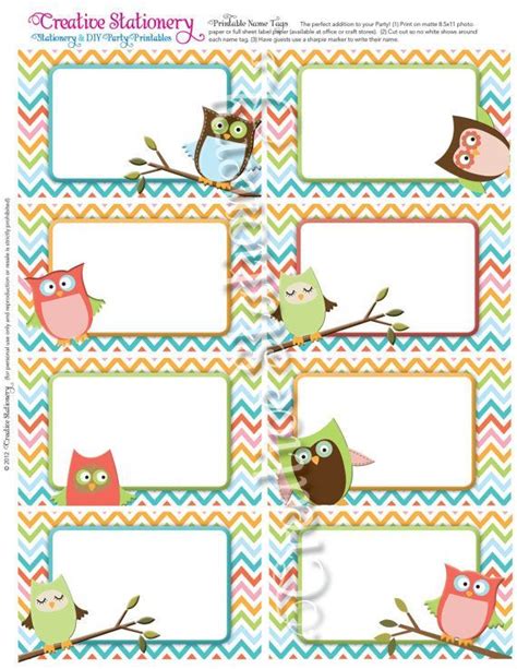 forbidden owl  tags tag template  templates printable