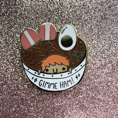 Gimme Ham Pin Features Shiny Gold Plating With 2 Rubber Clutch Backing