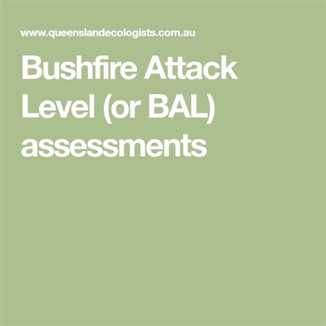 bushfire attack level  bal assessments assessment bal attack