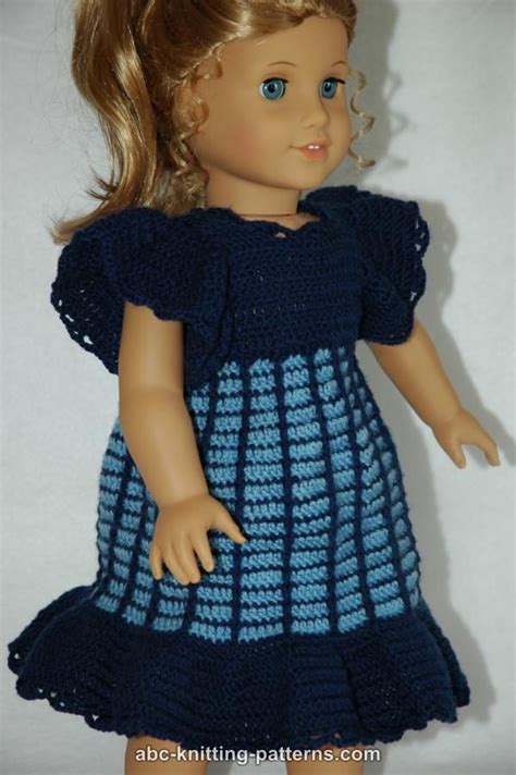 Abc Knitting Patterns American Girl Doll Empire Waist Dress With Ruffles