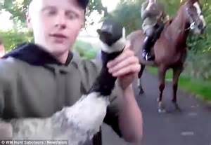 police hunt yob filmed by hunt saboteurs pretending to have sex with a dead goose daily mail