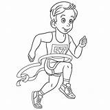 Corridore Bambino Vincitore Coloritura Maratona Funzionamento Illustrazioni sketch template