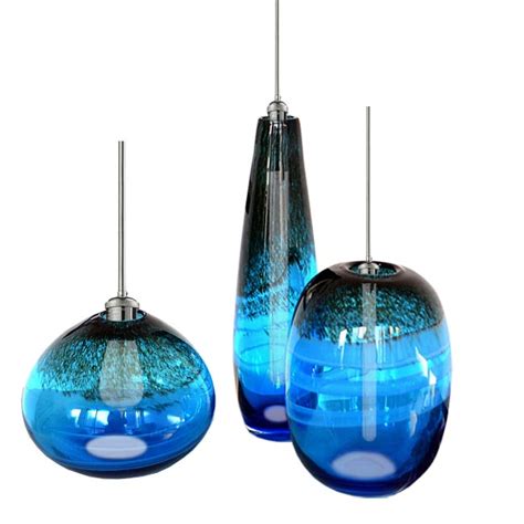 Modern Blown Blue Glass Shade Pendant Lighting 11858