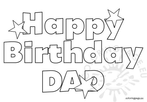 happy birthday dad  coloring page