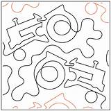 Pantograph Uer Tractors Sku Quilting sketch template