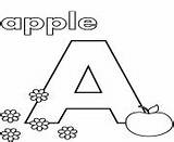 Apple Coloring Printable Pages Letter Book sketch template