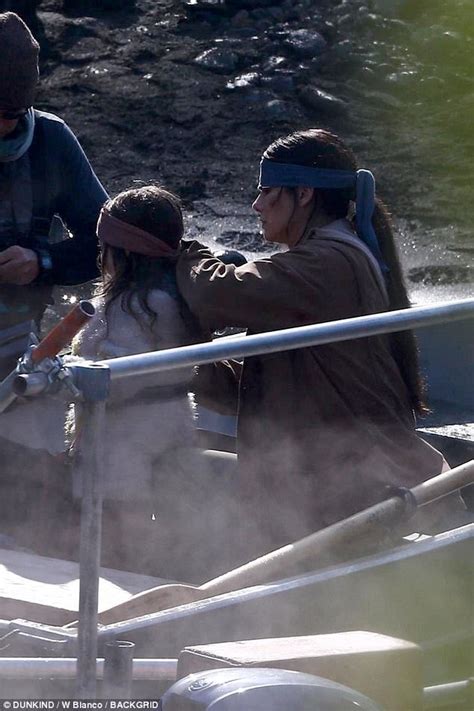 sandra bullock rows a boat wearing a blindfold in bird box daily mail online