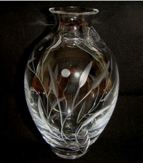 Etched Crystal Vase Ebay