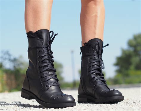 women genuine leather boots black genuine leather boots etsy