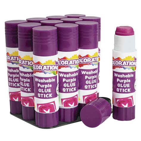 colorations purple glue sticks set   stick  ounces dries