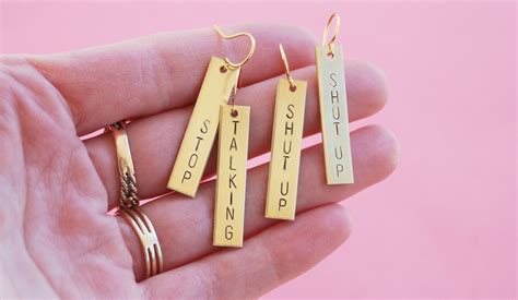 Shut Up Stop Talking Fuck Off Introvert Stamped Earrings — Bang Up Betty