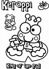 Keroppi Coloring Pages Kero Pad King Color sketch template
