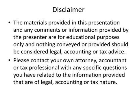 disclaimer powerpoint    id