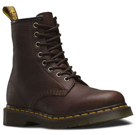 dr martens unisex  bark brown grizzly textured heavy leather ankle boots ebay
