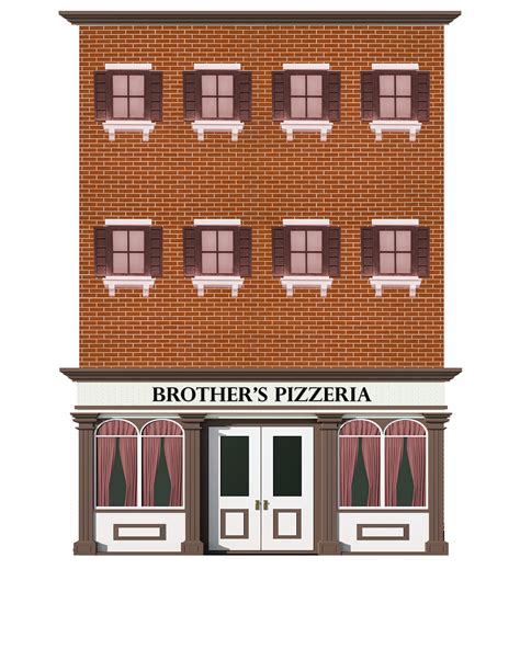 brothers pizzeria restaurant paper building kit model trains model