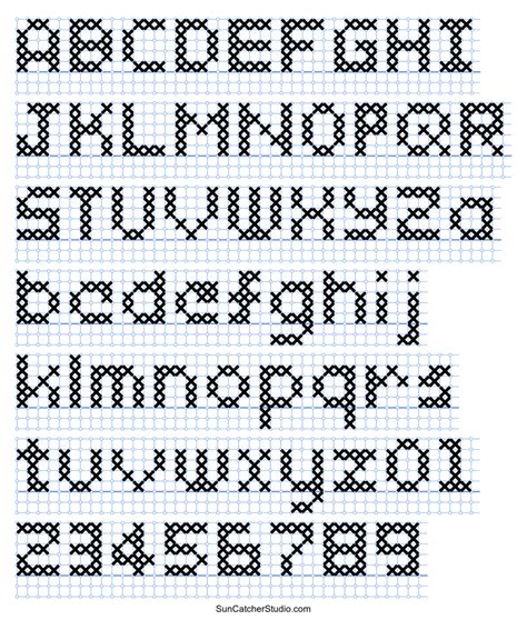 cross stitch alphabets  printable printable templates