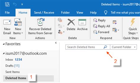recover deleted items  outlook vermontdax