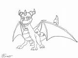 Spyro Coloring Pages Lineart Drawing Getdrawings Deviantart Getcolorings Printable sketch template