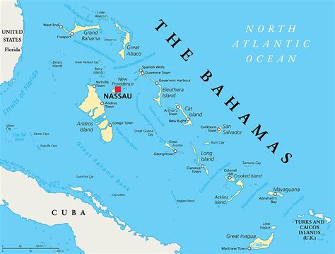 labeled map  bahamas great bahama bank