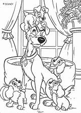 Tramp Puppies Coloring Pages Lady Disney Color Print Book Hellokids Online sketch template