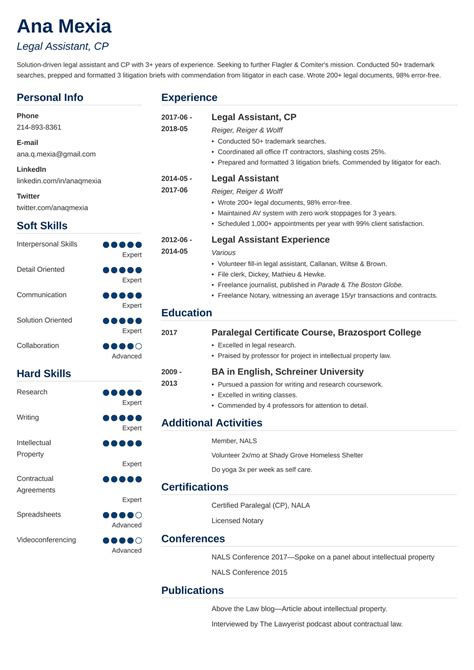 legal assistant resume examples   job description