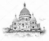 Coeur Sacre Basilica Paris Montmartre Draw Stock Sketch Depositphotos Illustration sketch template