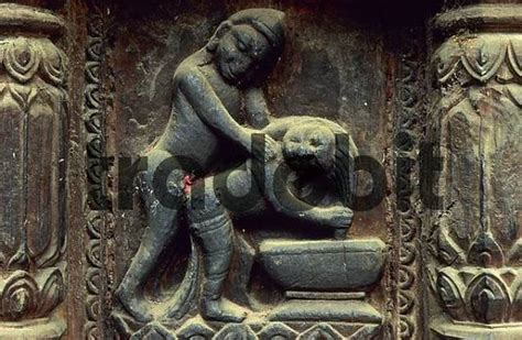 erotic wooden carving decorating a temple in bhaktapur