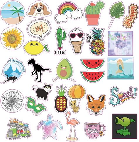 amazoncom  pcs sunnyq cute stickers pack cool ins vinyl sticker
