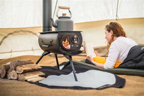 collapsible wood stove  heat   camping tent