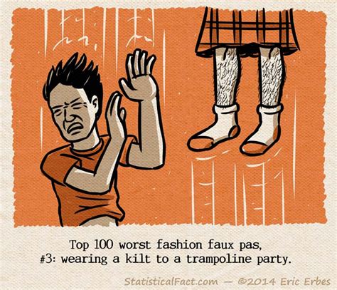 top 100 worst fashion faux pas wearing a kilt to a trampoline party