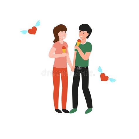 Young Couple Eating Ice Cream Stock Illustrations – 110 Young Couple