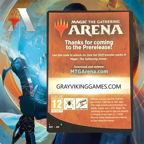 core set  prerelease pack code  boosters gray viking games