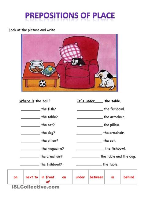 prepositions  place  eso pinterest worksheets places